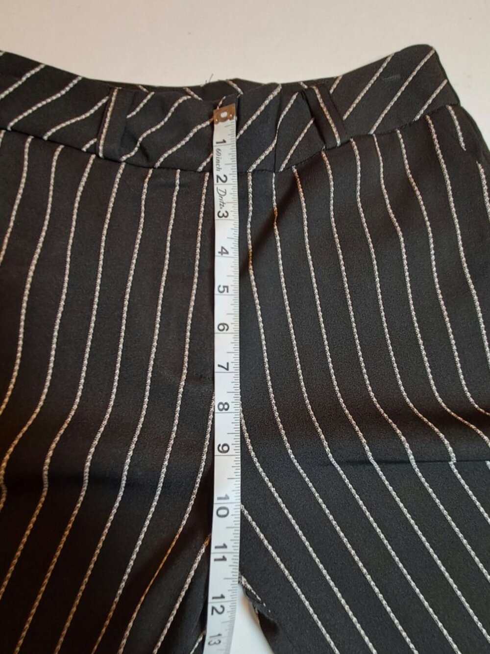 Moda Ana Black White Pinstripe Wide Leg Trousers M - Picture 8 of 9
